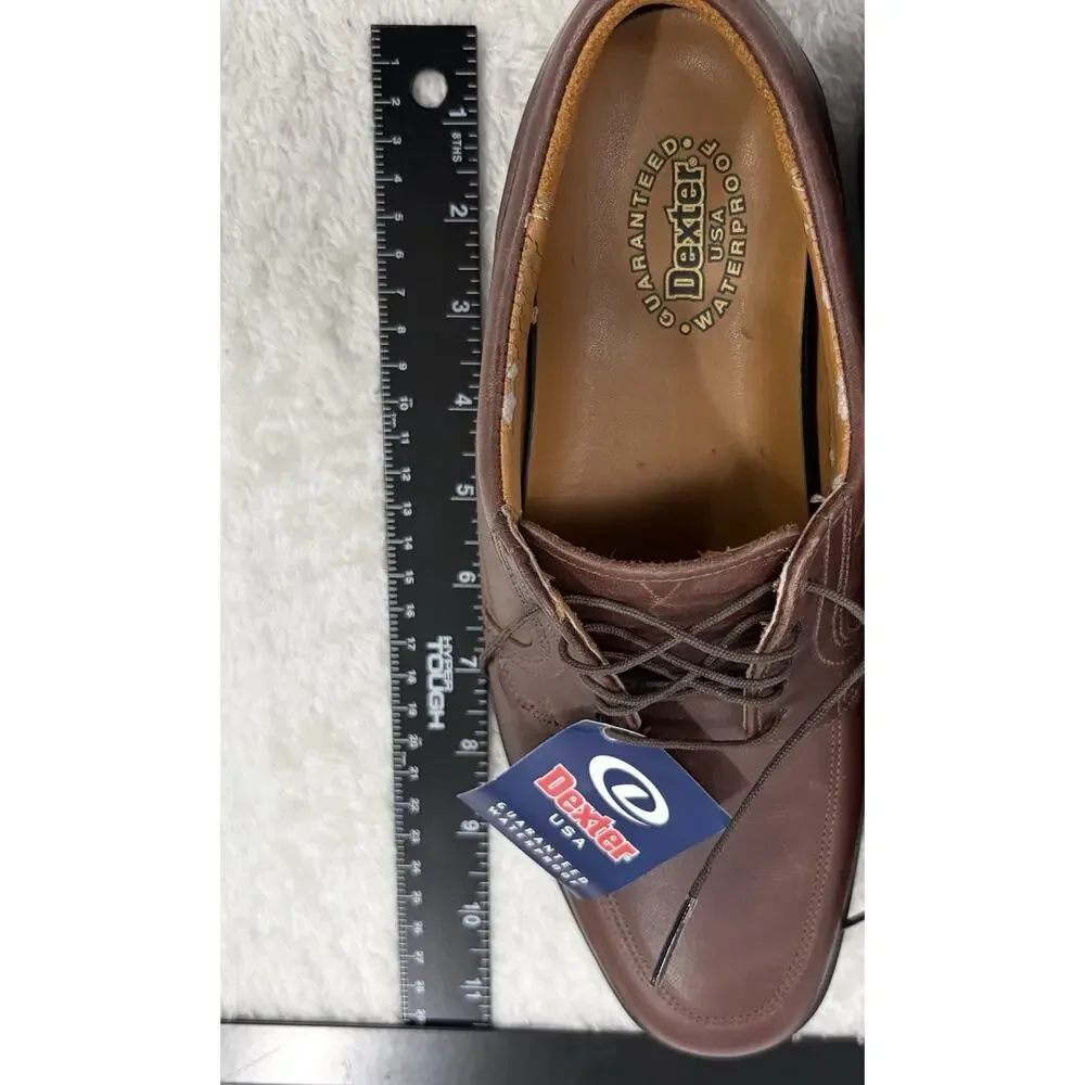 Dexter Brown Leather Lace-Up Derby Dress Shoes Square Toe Rubber Sole 7.5